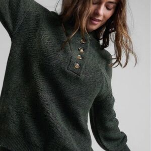 Lunya Women's Cottonsilk Pocket Henley - Restful Grey XS/S